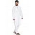 Designer round neck kurta-Pyjama set- White Designer round neck kurta-Pyjama set- White